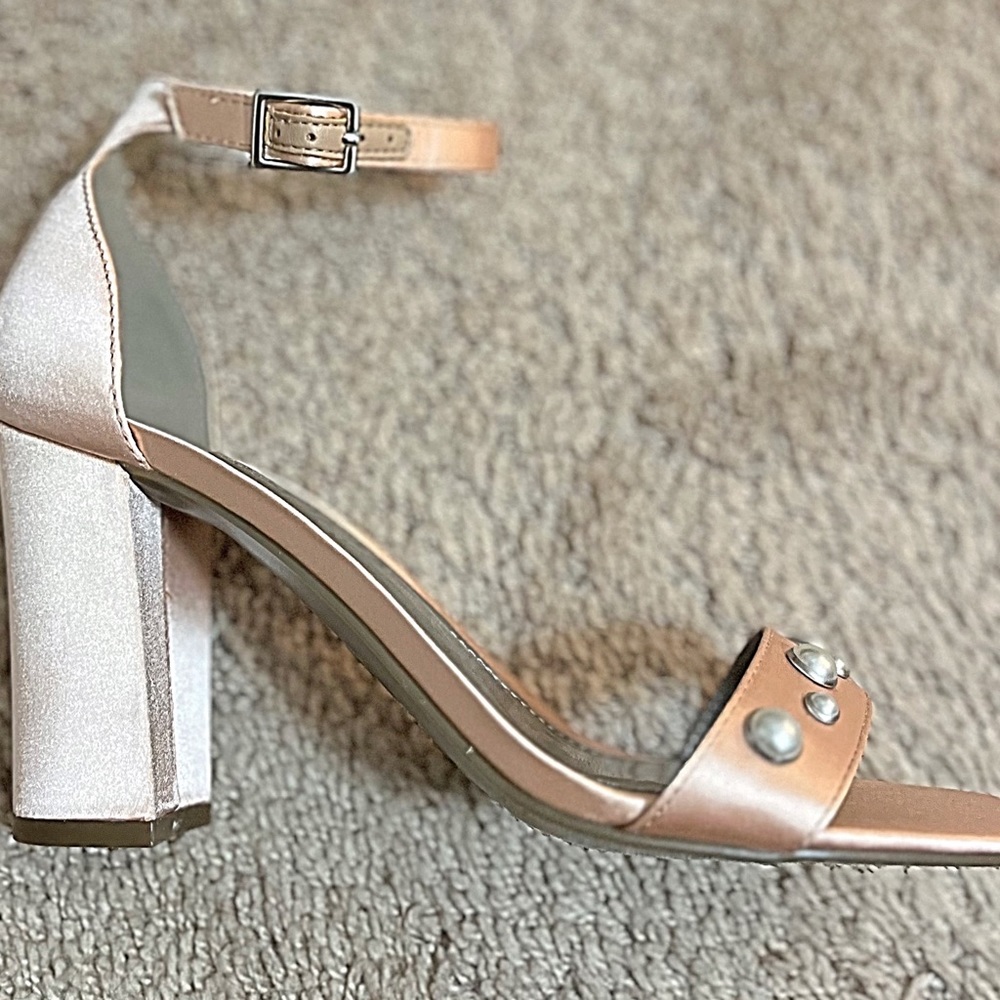 Worthington champagne block heels